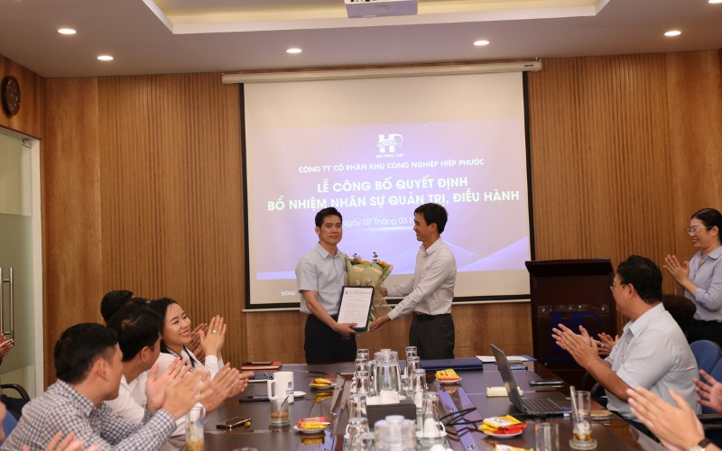 Lễ Công Bố Quyết Định Bổ Nhiệm Nhân Sự Quản Trị, Điều Hành Hipc | Hiep Phuoc Industrial Park Joint Stock Company